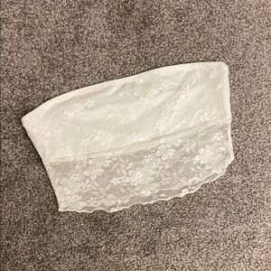 SHEIN White Floral Lace Bandeau